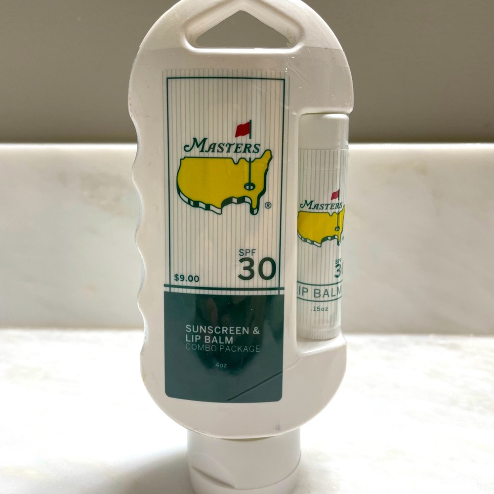 Official masters sunscreen. SPF 30 including chapstick